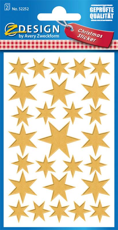 Festliche Sterne Sticker gold